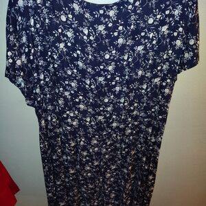 Vintage My Michelle Blue Floral Long Sleeve Dress Size 24W